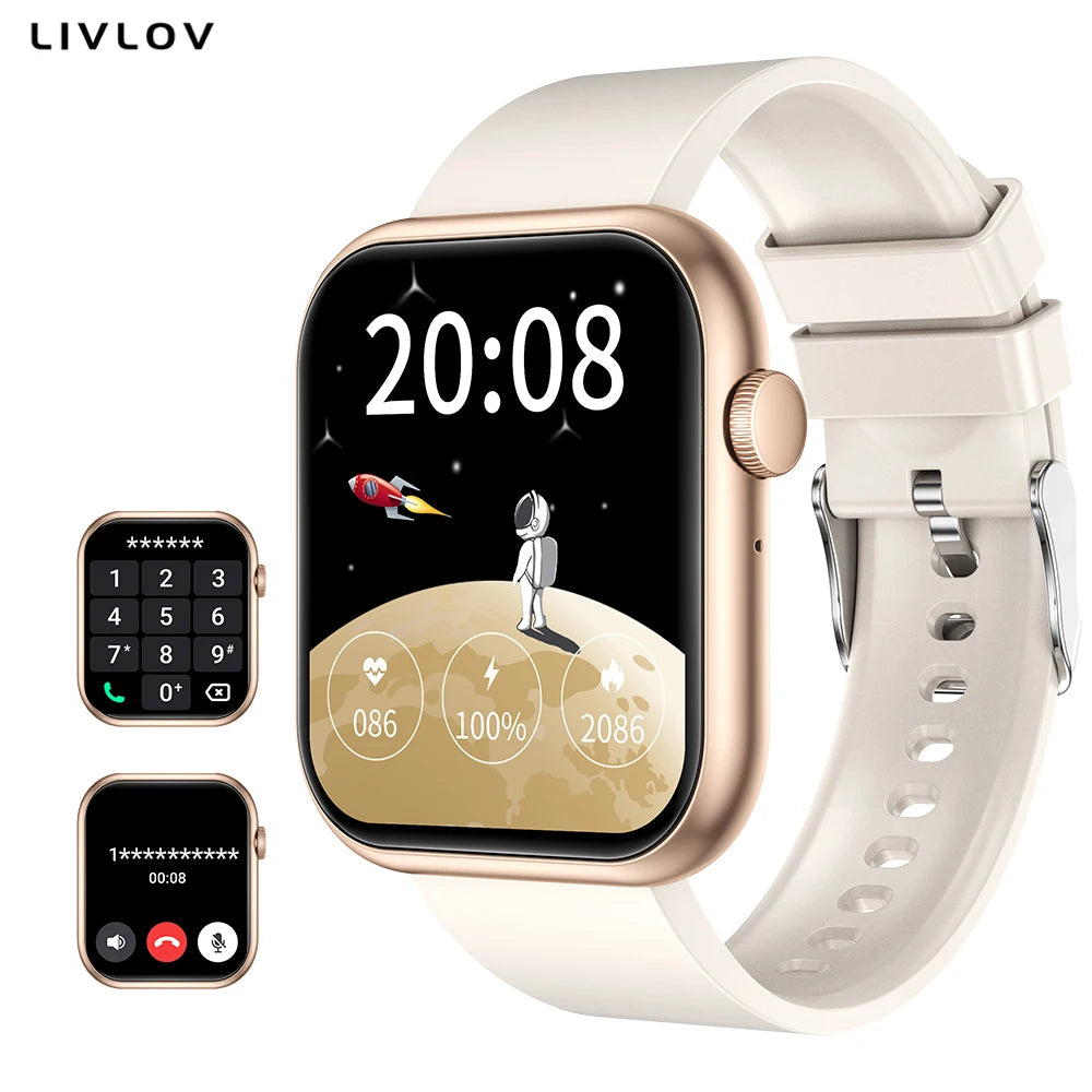 AI Voice Assistant Smart Watch, 2.0 HD Screen, Temp Check