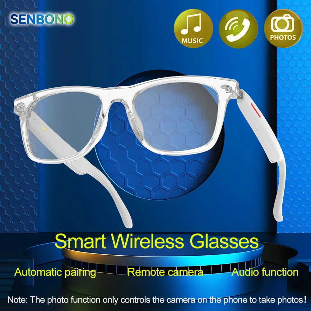 Senbono Original E13 Smart Glasses With Sunglasses Open Ear Headsets Waterproof Hands-Free Calling Sunglasses For Men And Women