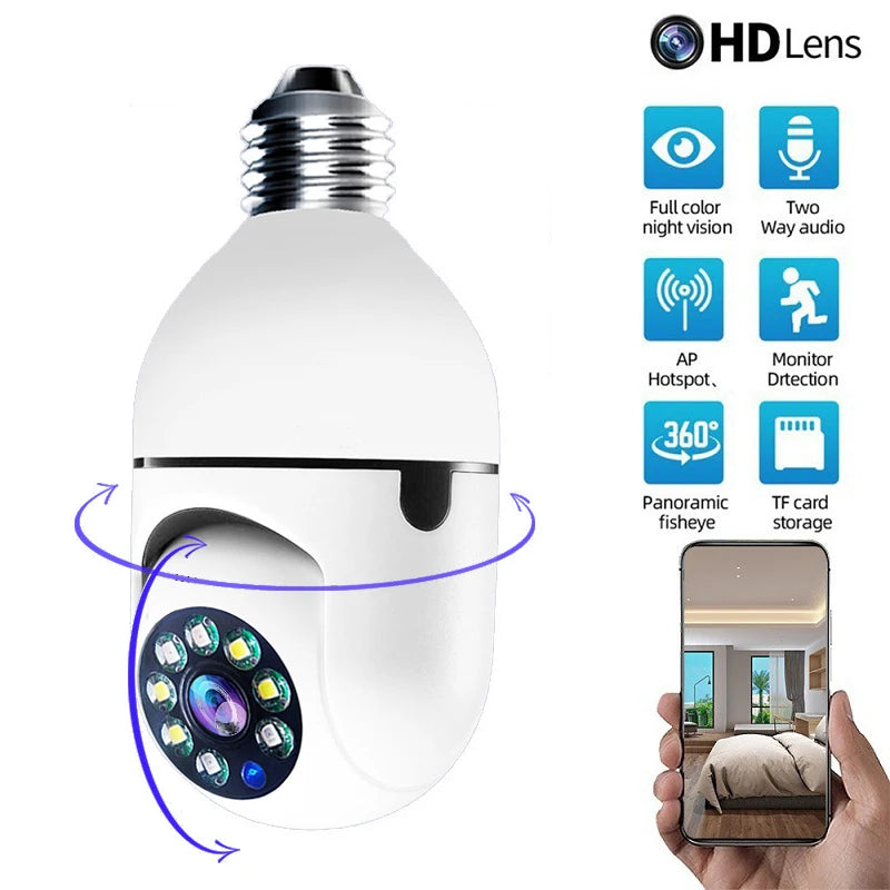 Wifi IP E27 Bulb Surveillance Camera Night Vision Wireless Home Security CCTV Mini Camera 1080P