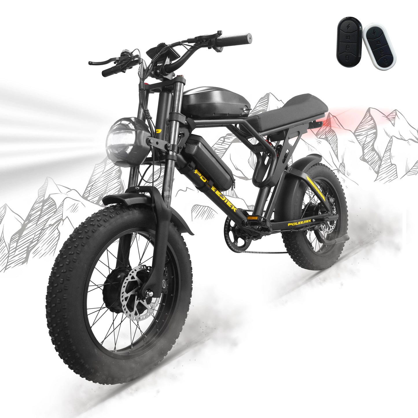 4500W 40MPH Electric Bike with 25.6Ah Battery 20 Inch by 4 Inch Fat Tire Ebike for Adults 100 Miles Range