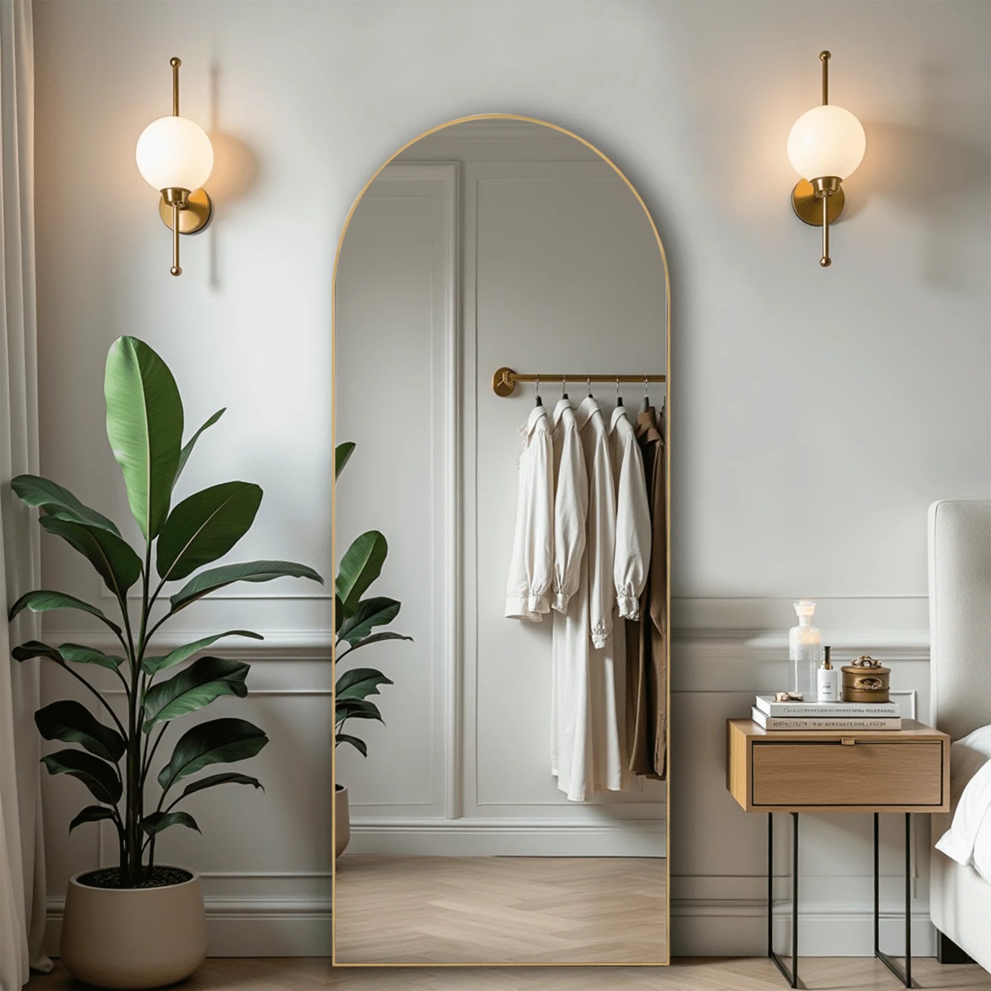 Hign-concerned Aluminum Alloy Arched Floor Mirror Bracket