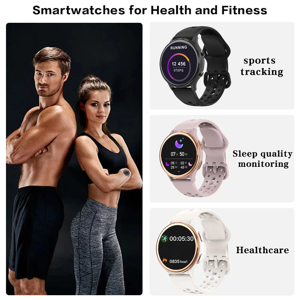 Smart Watches for Women 1.27 Inch Fitness Tracker for iPhone and Android