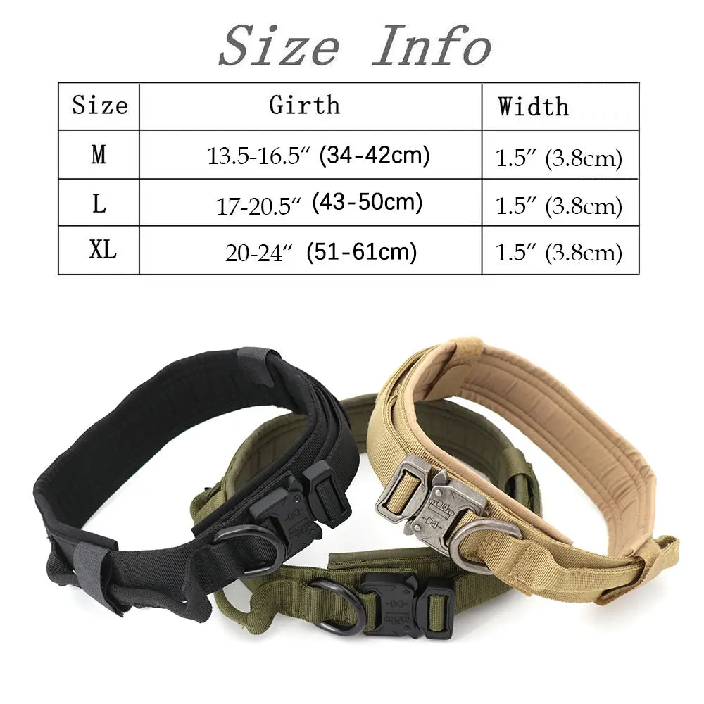 Dog Training Adjustable Tactical Dog Collar Leash Set