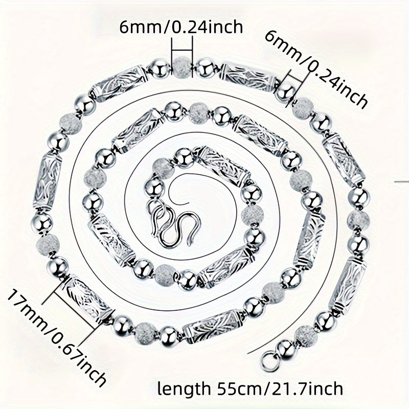 925 Sterling Silver Diamond Hexagonal Tube Necklace - Luxurious Unisex Italian-style Design - Perfect for Anniversaries, Birthdays, Holidays, Christmas Special Occasions with Gift Box