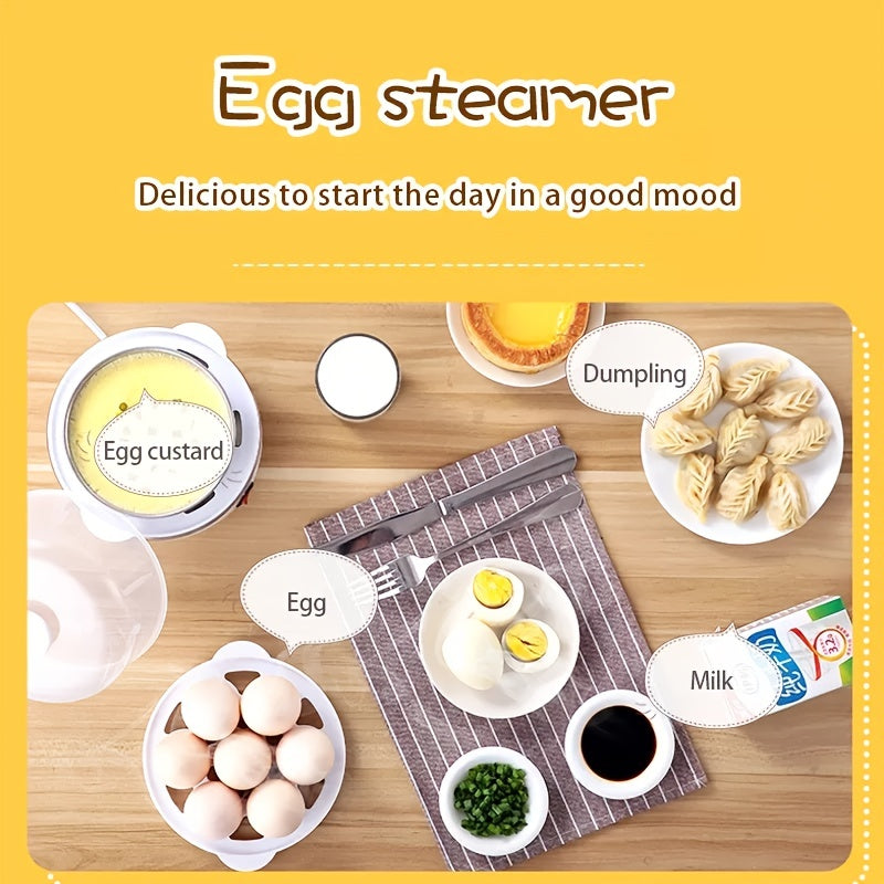1pc Stainless Steel Electric Egg Cooker for Easy Boiled Eggs