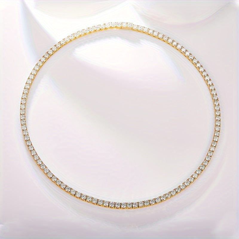 Moissanite Necklace - 925 Sterling Silver Tennis Chain Couples