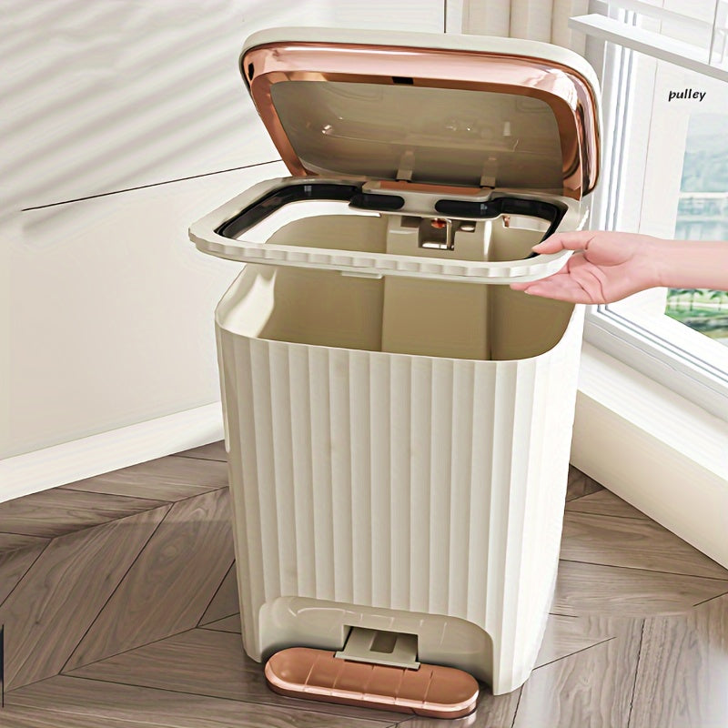 Luxury Large-Capacity Foot Pedal Trash Can with Odor Seal