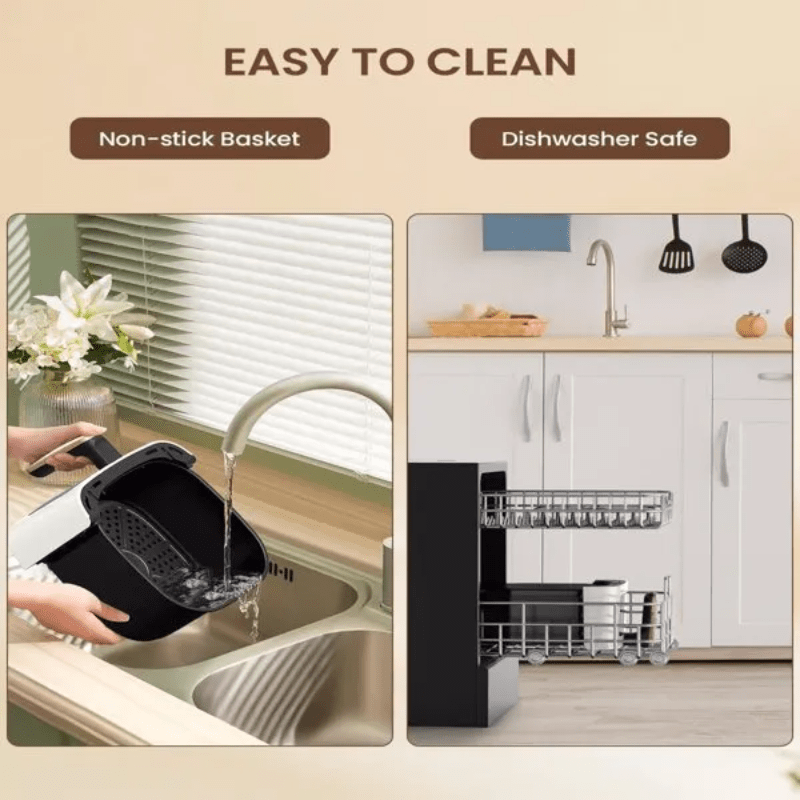 VEWIOR 53Qt Smart Air Fryer with Viewing Window - 7 Presets, Nonstick & Dishwasher Safe, Includes Skewer Rack & Kitchen Tongs, Aluminum Frame, for Healthy Cooking, Air Fryer Accessories