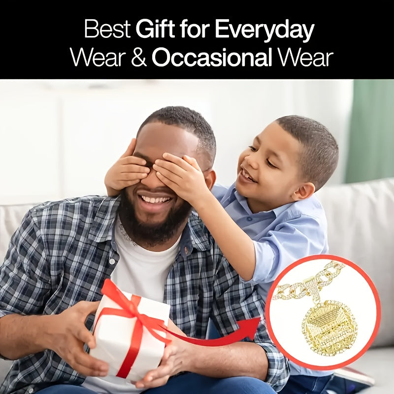 Last Supper Disc Pendant Necklace, Hip Hop Cuban Chain, Fashion Trend Personality, Fashion Party Choice, Gift Box