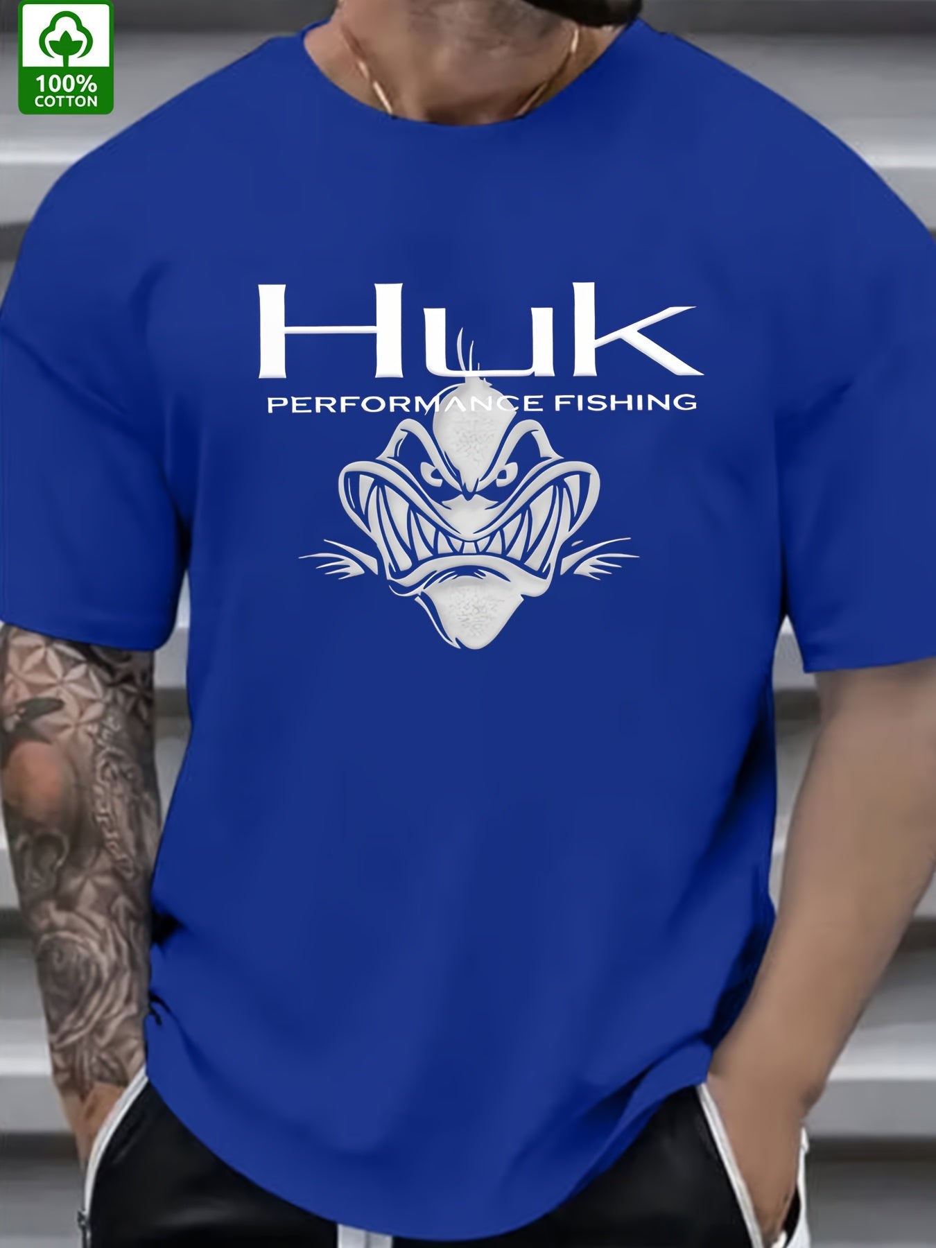 Men's HUK Performance Fishing Graphic T-Shirt - Black Casual Summer Outdoor Wear