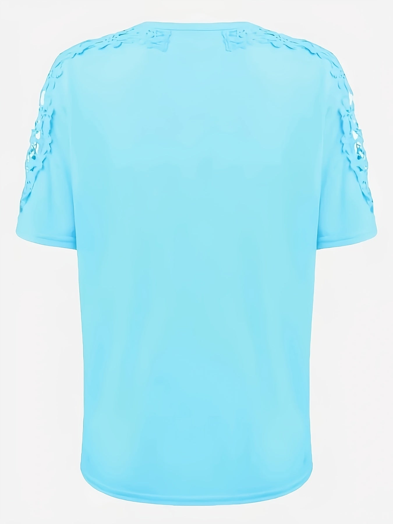 Lace Sleeve Top For Women Eyelet Detailing Polyester Blend