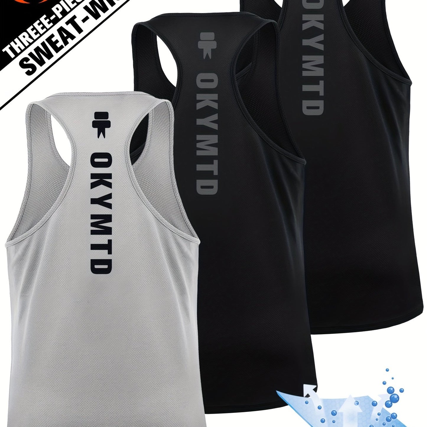 Quick Dry Men's Athletic Tank Tops by Unknown Brand - 3 Pack