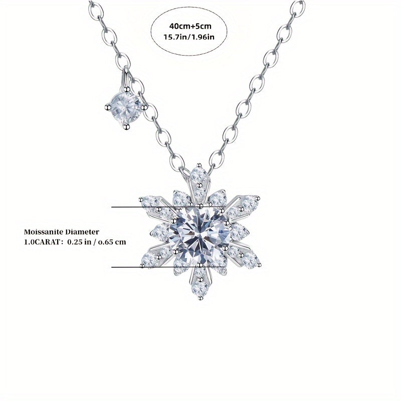 1pc Fine18k Gold Plated 925 Silver 5.5g Moissanite Necklace