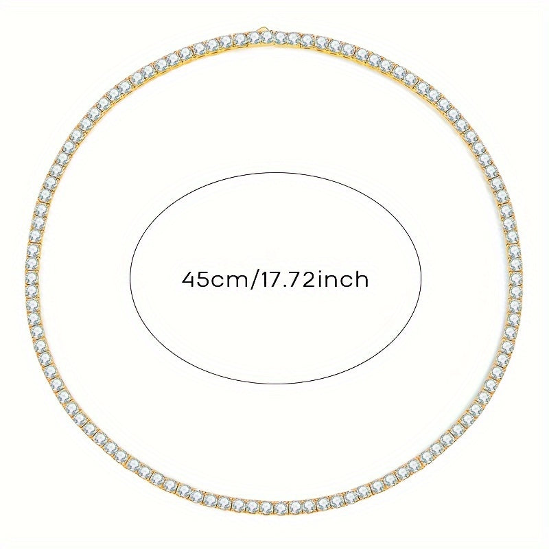 Moissanite Necklace - 925 Sterling Silver Tennis Chain Couples