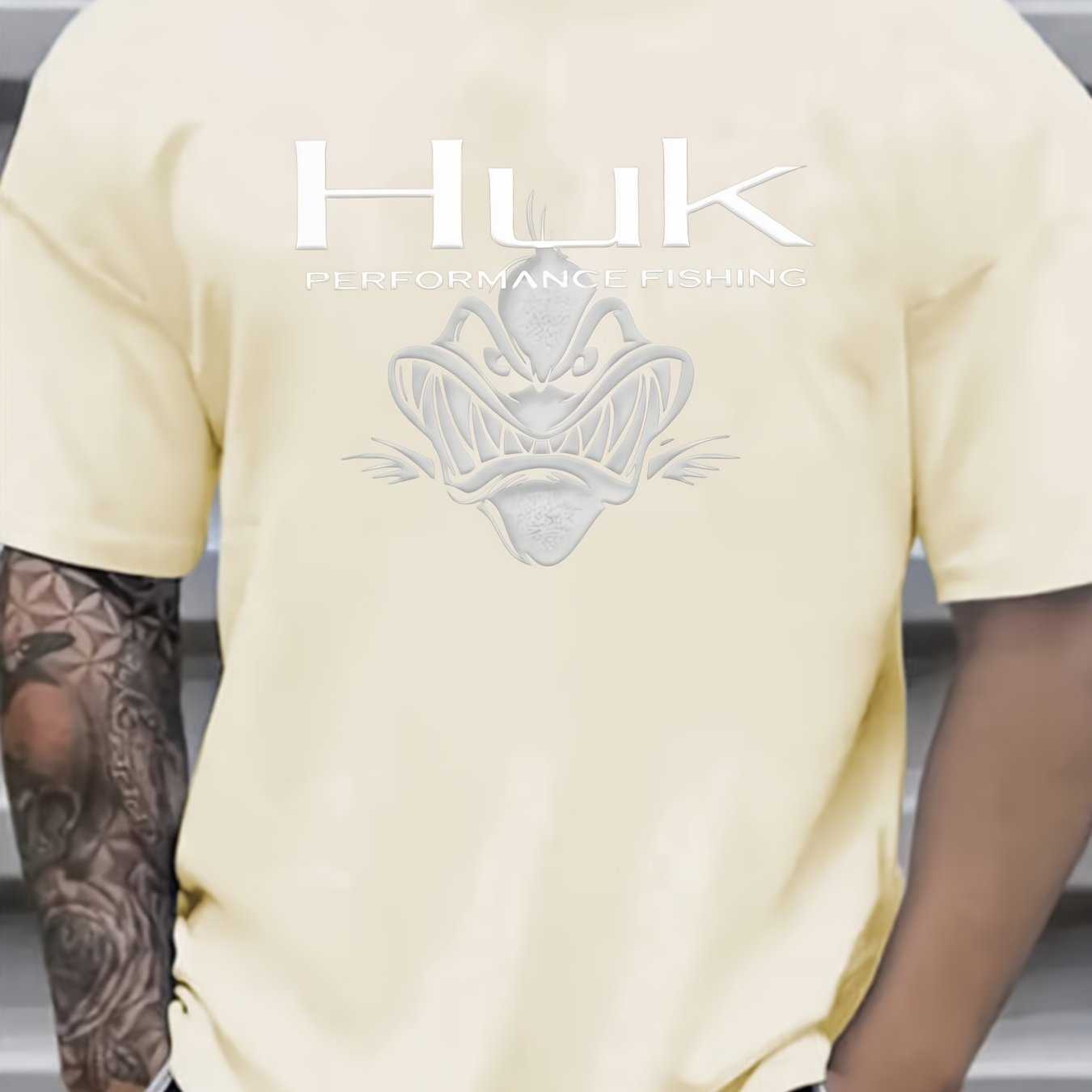 Men's HUK Performance Fishing Graphic T-Shirt - Black Casual Summer Outdoor Wear