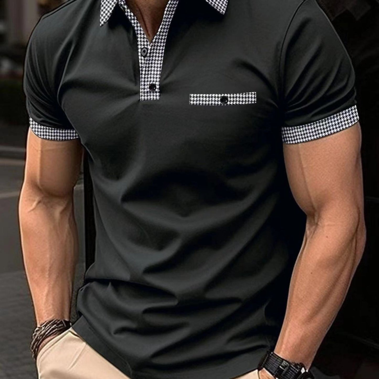 Stylish and Comfortable Men's Plus Size Plaid Polo Shirt