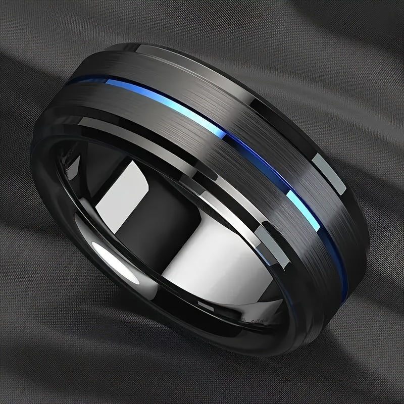 TENGSURE 4pcs Titanium Stainless Steel Ring Set Unisex Commemorative