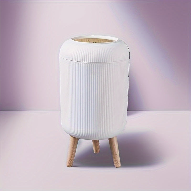 Large Capacity Silent Push Trash Can with Quiet-Close Lid