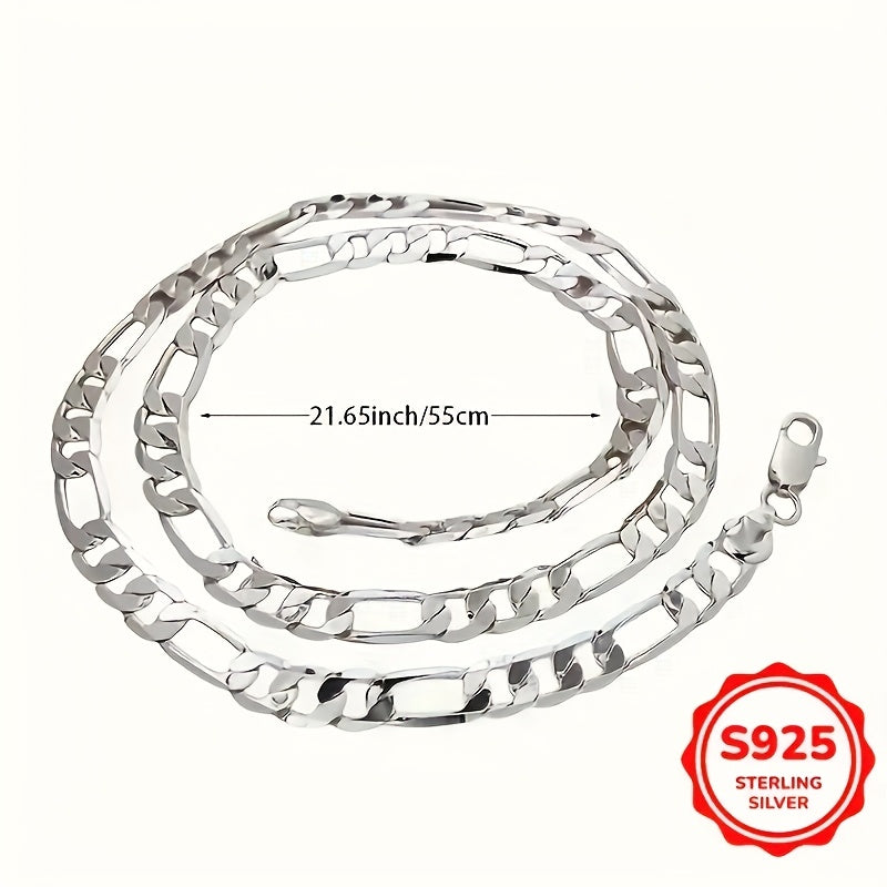 925 Sterling Silver Figaro Necklace Nickel Free Lead Free