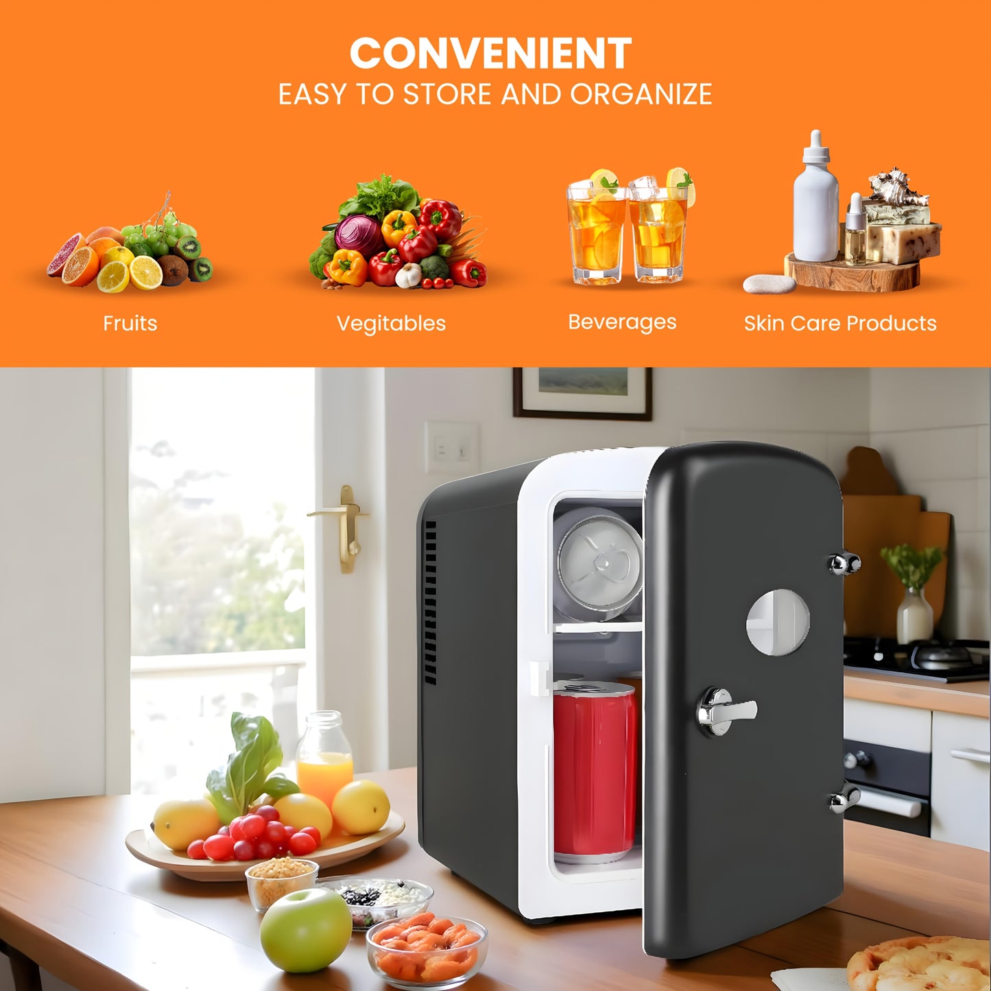 IPower 4L Portable Mini Fridge Warmer And Cooler For Six Cans