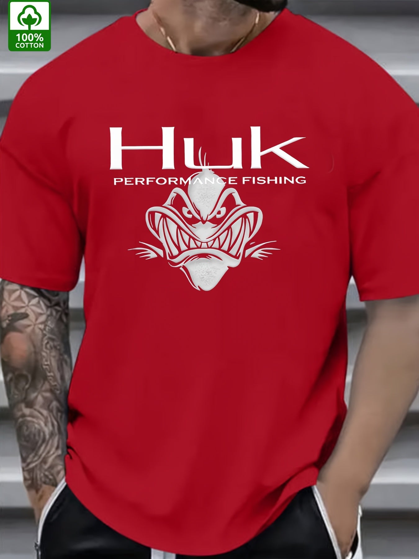 Men's HUK Performance Fishing Graphic T-Shirt - Black Casual Summer Outdoor Wear