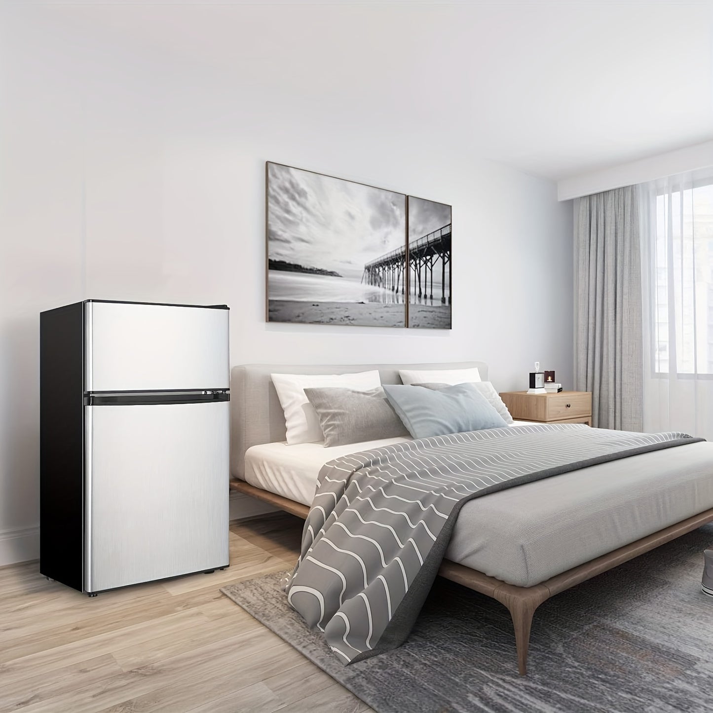 Half Scale Compact Double-Layer Refrigerator Freezer Two Mode