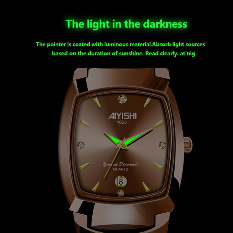 Elegant Golden Quartz Men's Watch Durable Zinc Alloy Water-Resistant