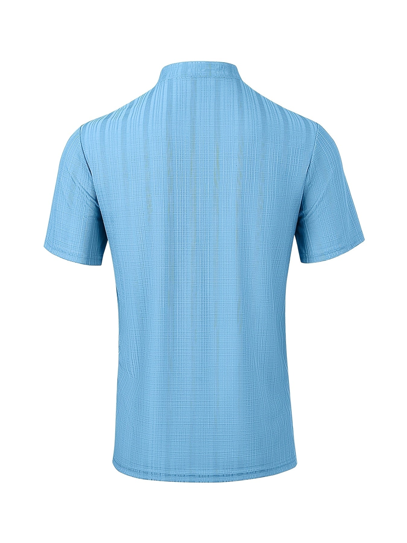 Men'S Solid Color Short-Sleeve Shirt with a Casual Pocket, Perfect for Summer.