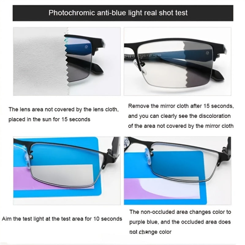1pc Elegant TR90 Photochromic Progressive Multifocal Glasses
