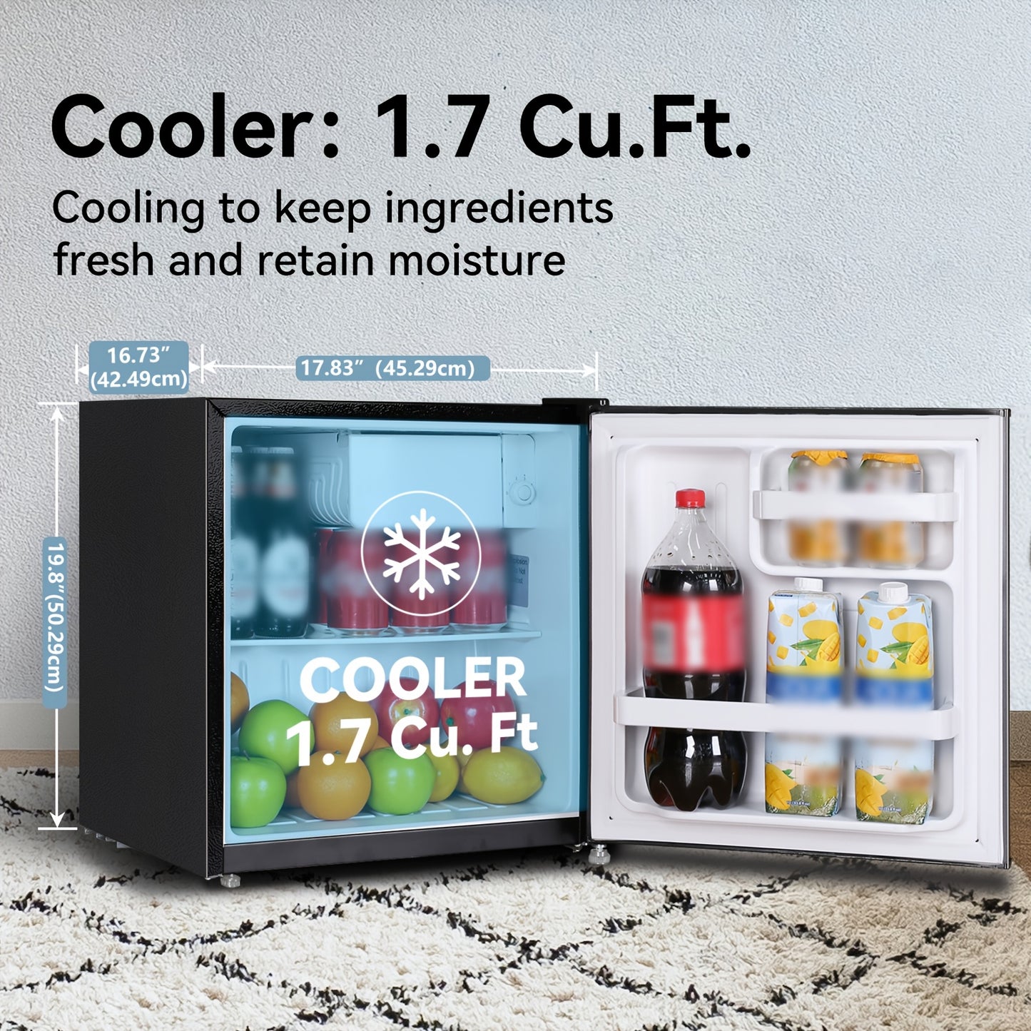 Frestec 3.5 Cubic Feet Mini Fridge With Freezer Compartment