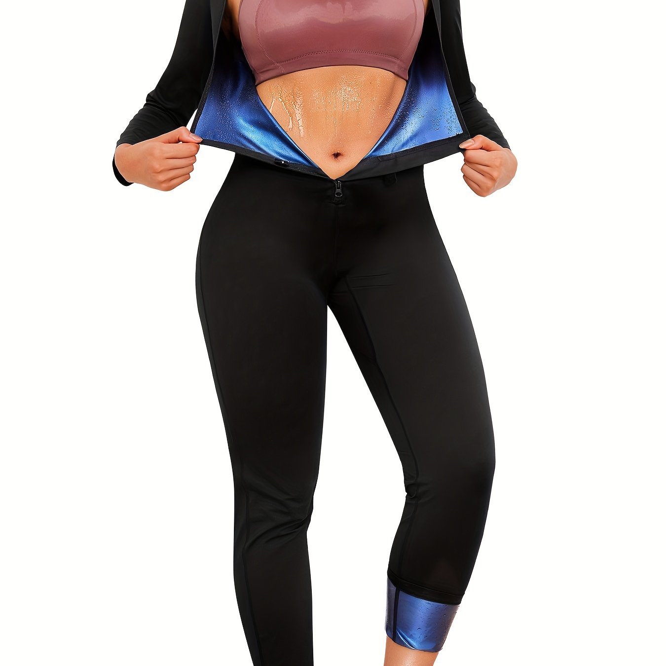 Junlan Full Body Sauna Suit Sweat Jumpsuit Waist Trainers for Women Workout Sweat Suit