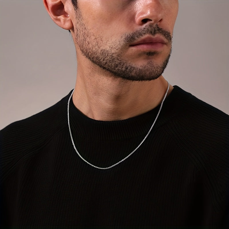 Waitsoul 925 Sterling Silvery Rope Chain Lobster Clasp 2mm 3mm Silvery Chain Men's Women's Silvery Necklace Chain 16-30 Inch Lantern Chain