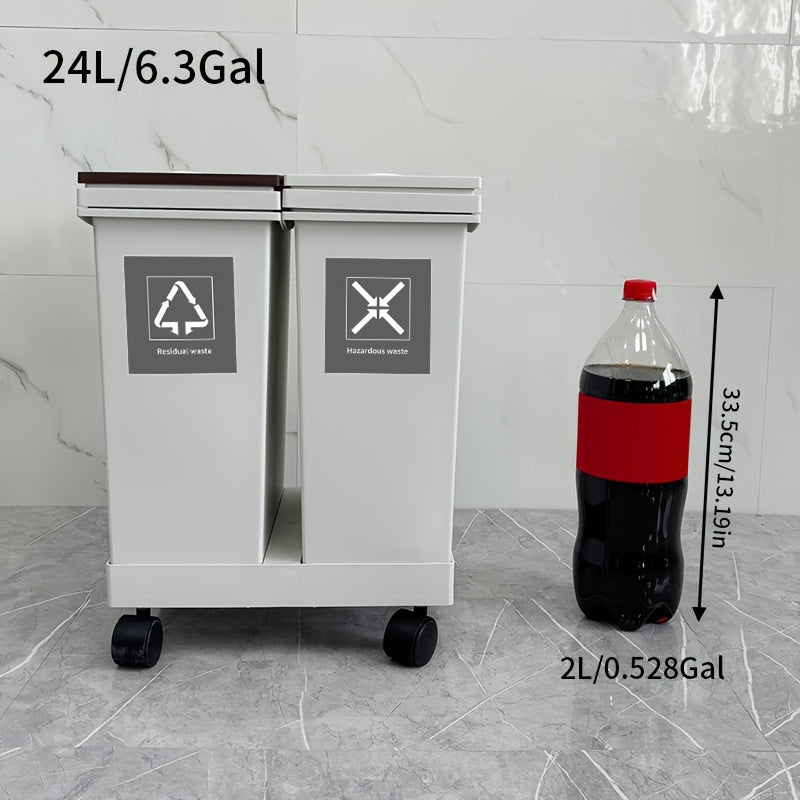 Large-Capacity Oversized Sorting Trash Bins with Wheels