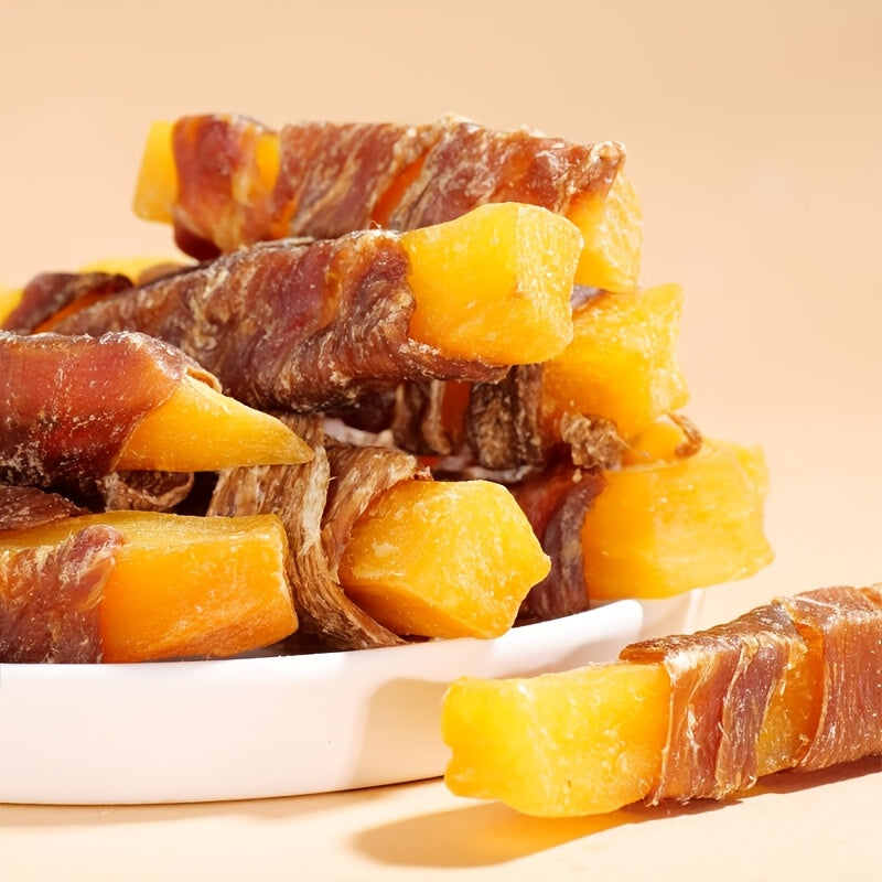 Sweet Potato And Chicken Wrapped Fries Dog Treats Balanced Nutrition For All Breeds And Sizes Dental Health Dog Food Skinless Ingredient Treats