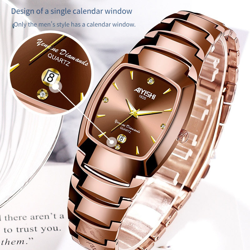 Elegant Golden Quartz Men's Watch Durable Zinc Alloy Water-Resistant