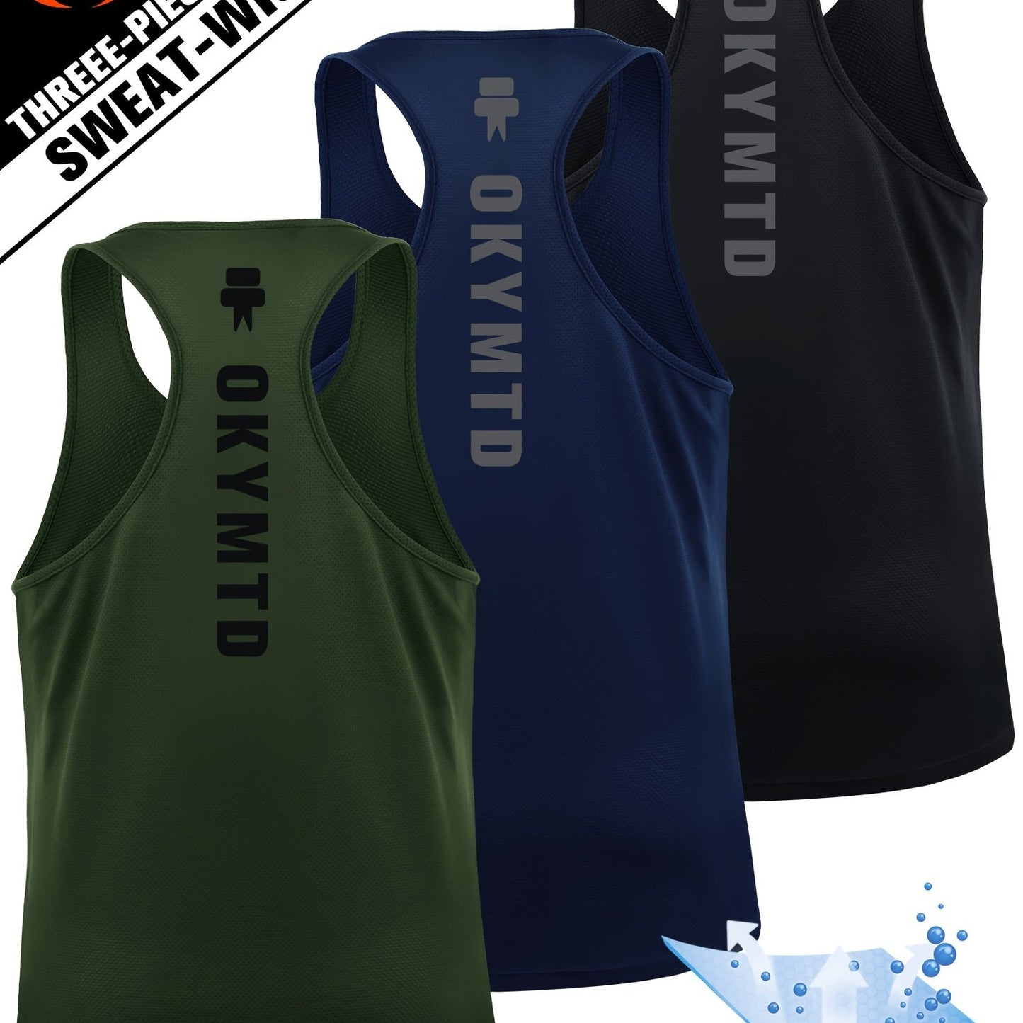 Quick Dry Men's Athletic Tank Tops by Unknown Brand - 3 Pack