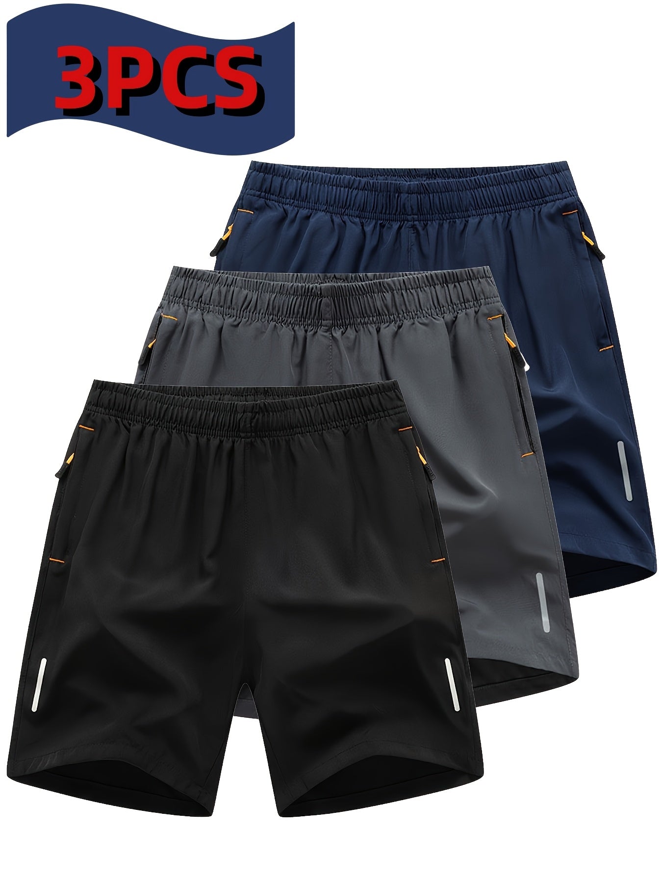 Men'S Three-Piece Set of Casual Sports Shorts