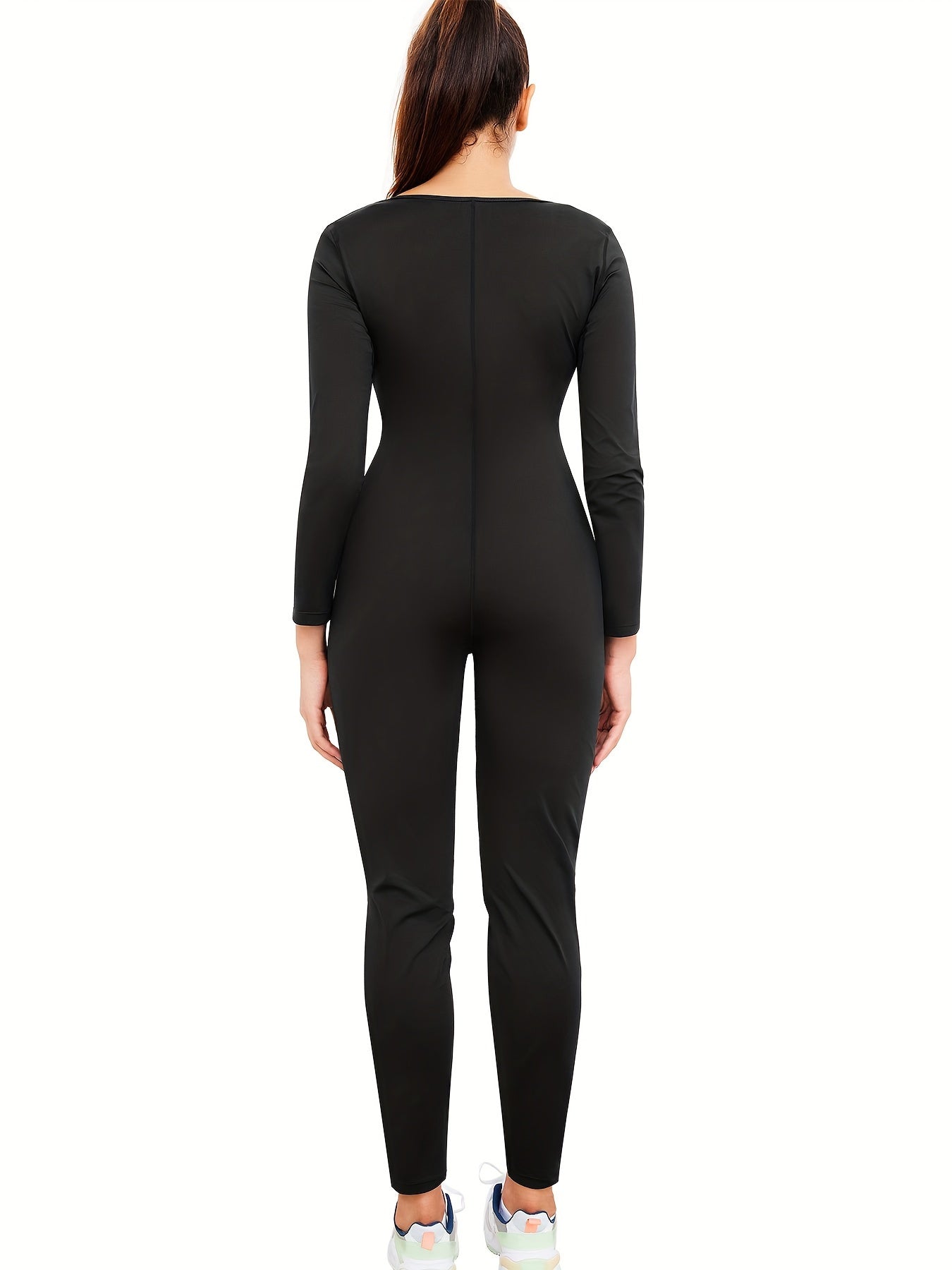 Junlan Full Body Sauna Suit Sweat Jumpsuit Waist Trainers for Women Workout Sweat Suit