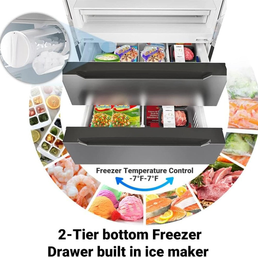 22.5 Cu.Ft Stainless Steel Refrigerator - Counter-Depth Design