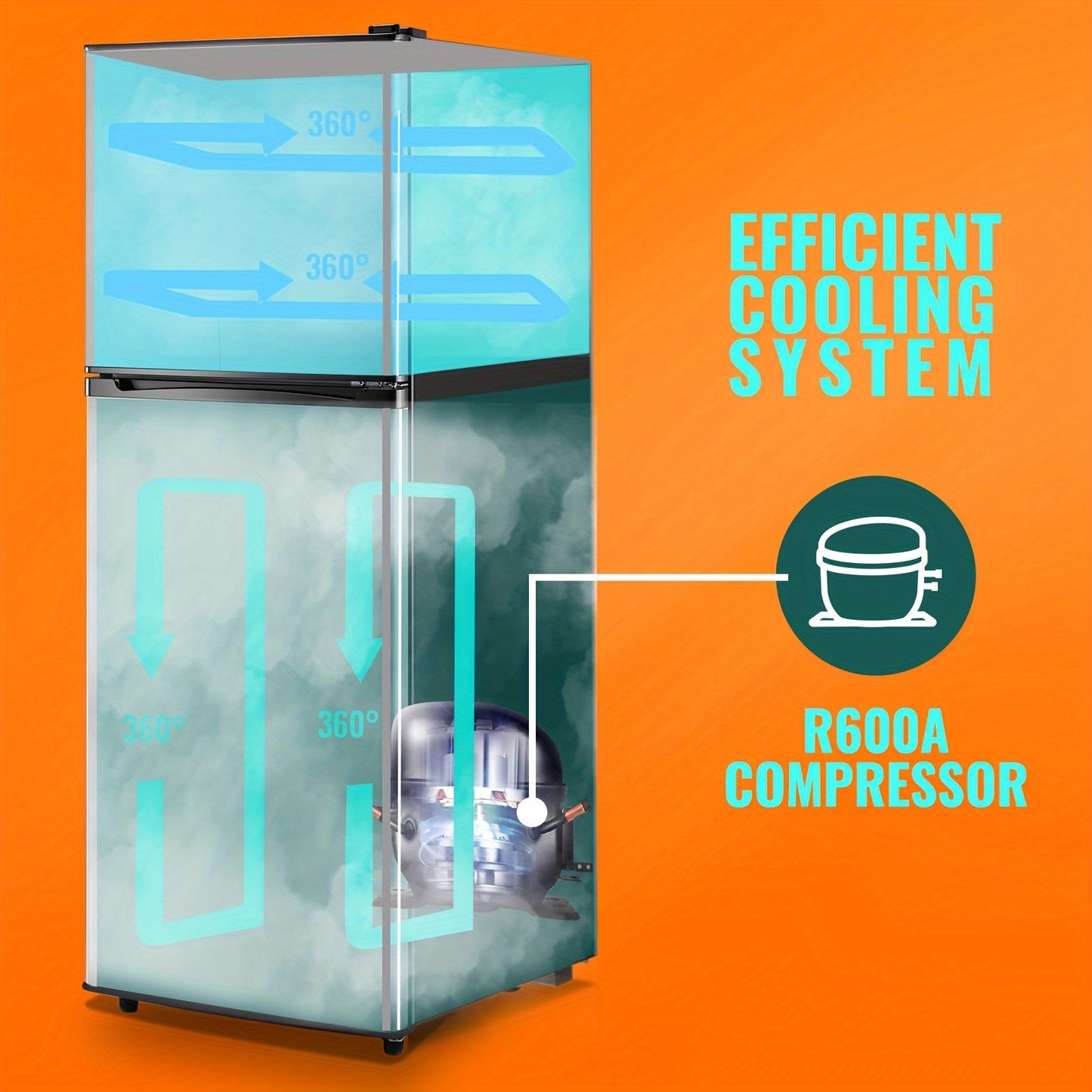 WANAI Small Refrigerator With Freezer 3.2 Cu. Ft Large Capacity