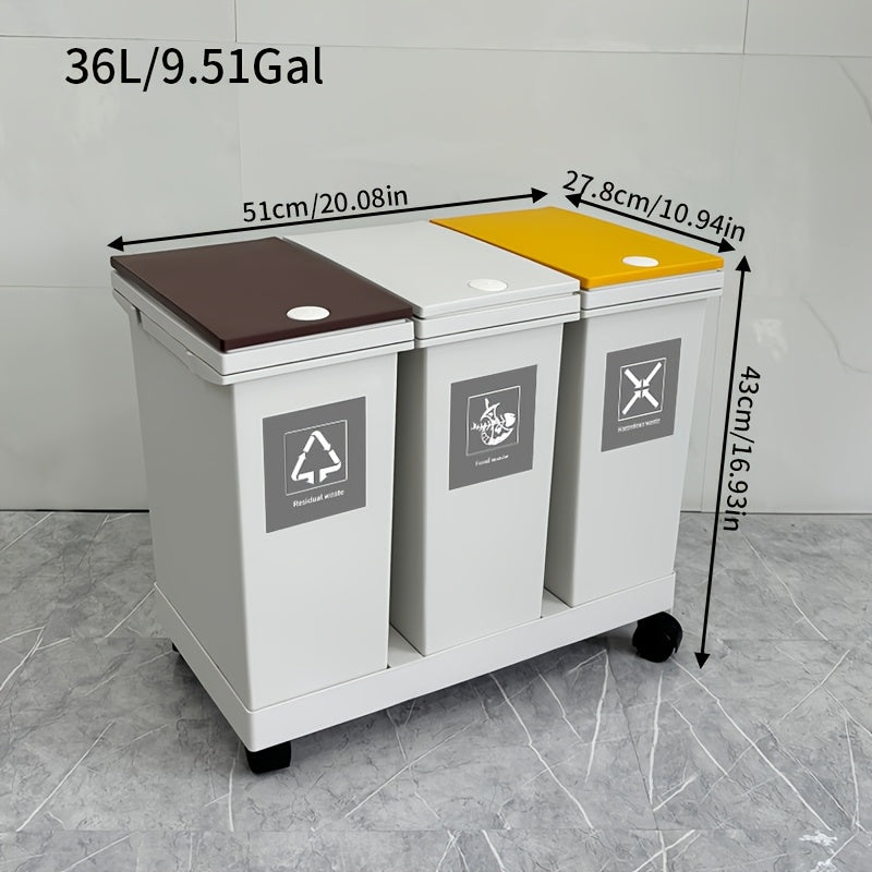 Large-Capacity Oversized Sorting Trash Bins with Wheels