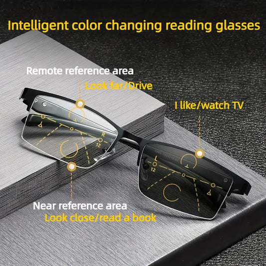 1pc Elegant TR90 Photochromic Progressive Multifocal Glasses