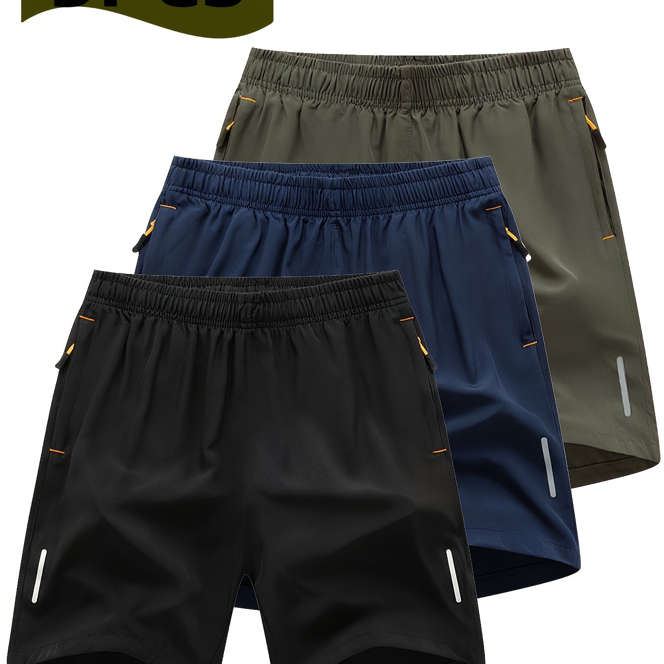 Men'S Three-Piece Set of Casual Sports Shorts
