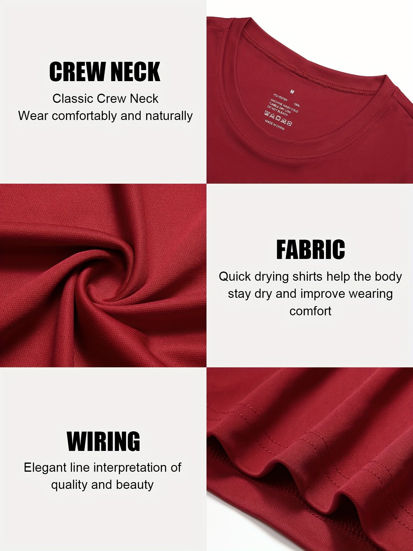 5pcs Long Sleeve Shirts For Men Moisture Wicking Casual