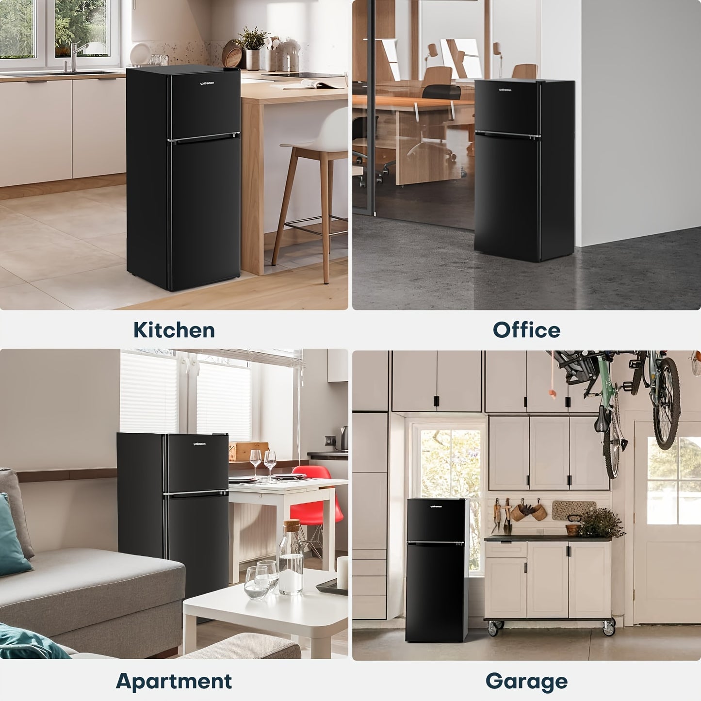 4.0 Cu.Ft Compact Refrigerator Freezer Energy-Efficient Quiet