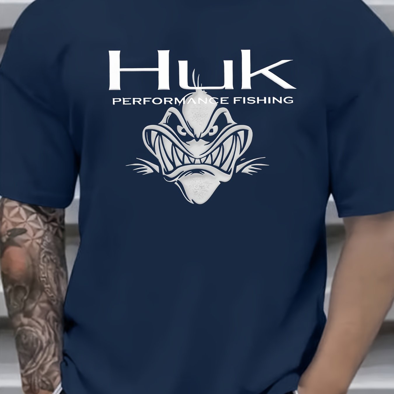 Men's HUK Performance Fishing Graphic T-Shirt - Black Casual Summer Outdoor Wear
