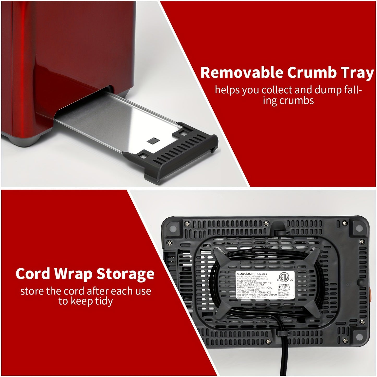 Stainless Steel Toaster with LCD Display Touch Buttons
