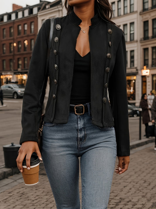 Stylish Long Sleeve Vintage Double Breasted Jacket For Women