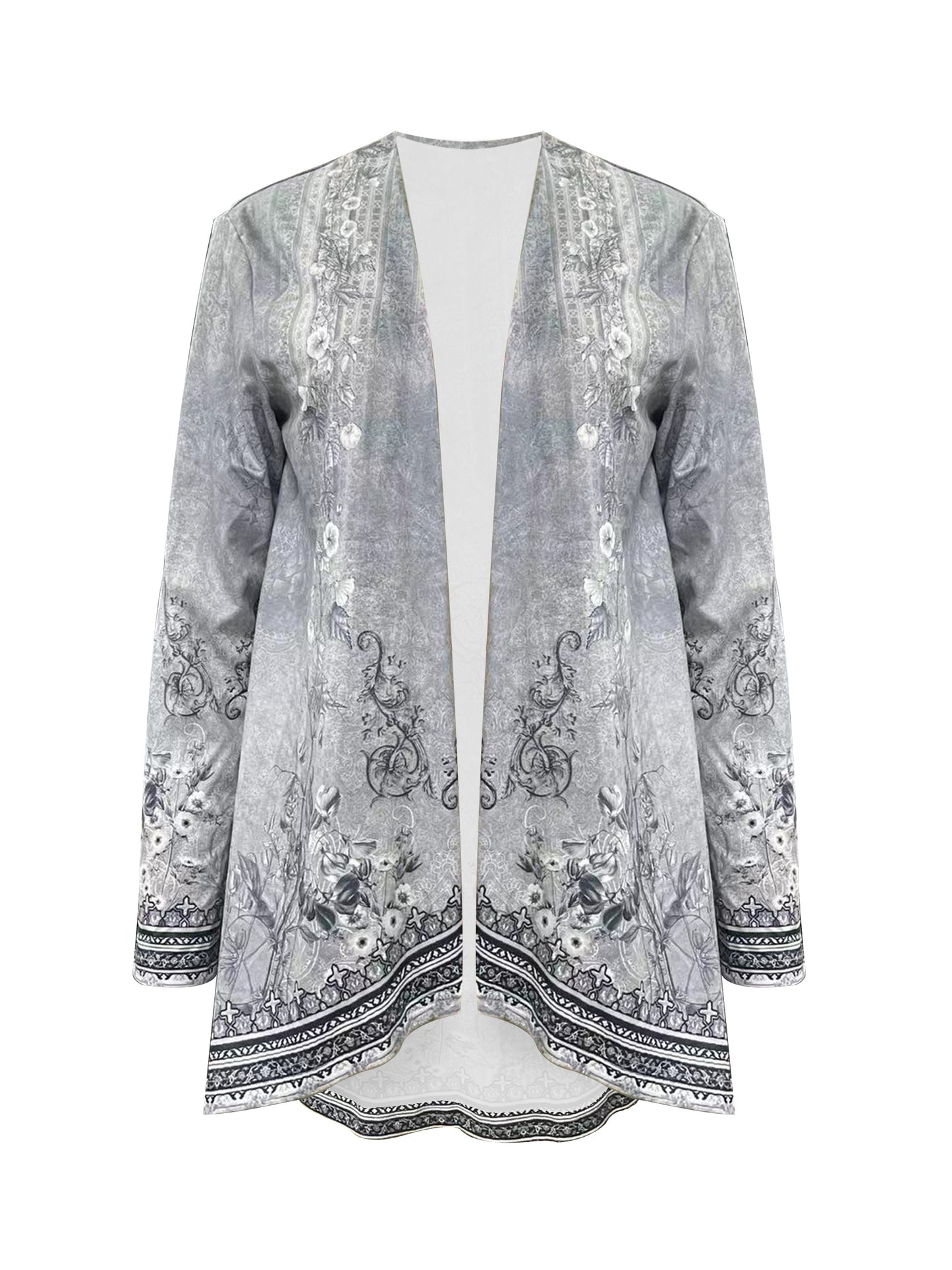 Spring And Autumn New Women Tops Floral Print Cardigan