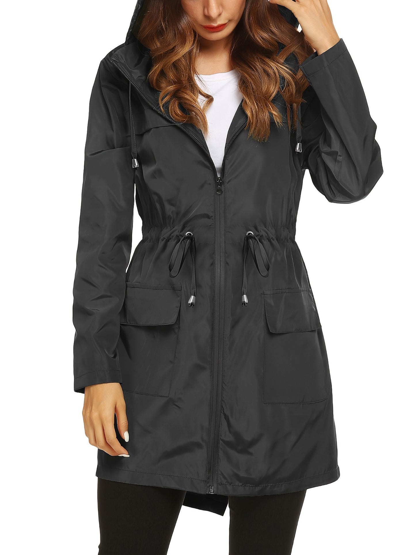 BASHAFO Hooded Raincoat Lightweight Portable Rainy Season